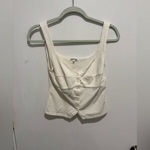 Reformation Women's Cream Button-Front Top